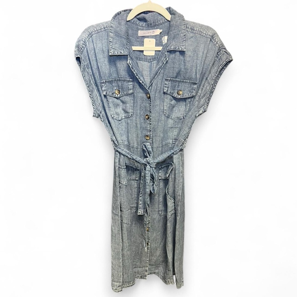 Denim Button-Down Midi Dress